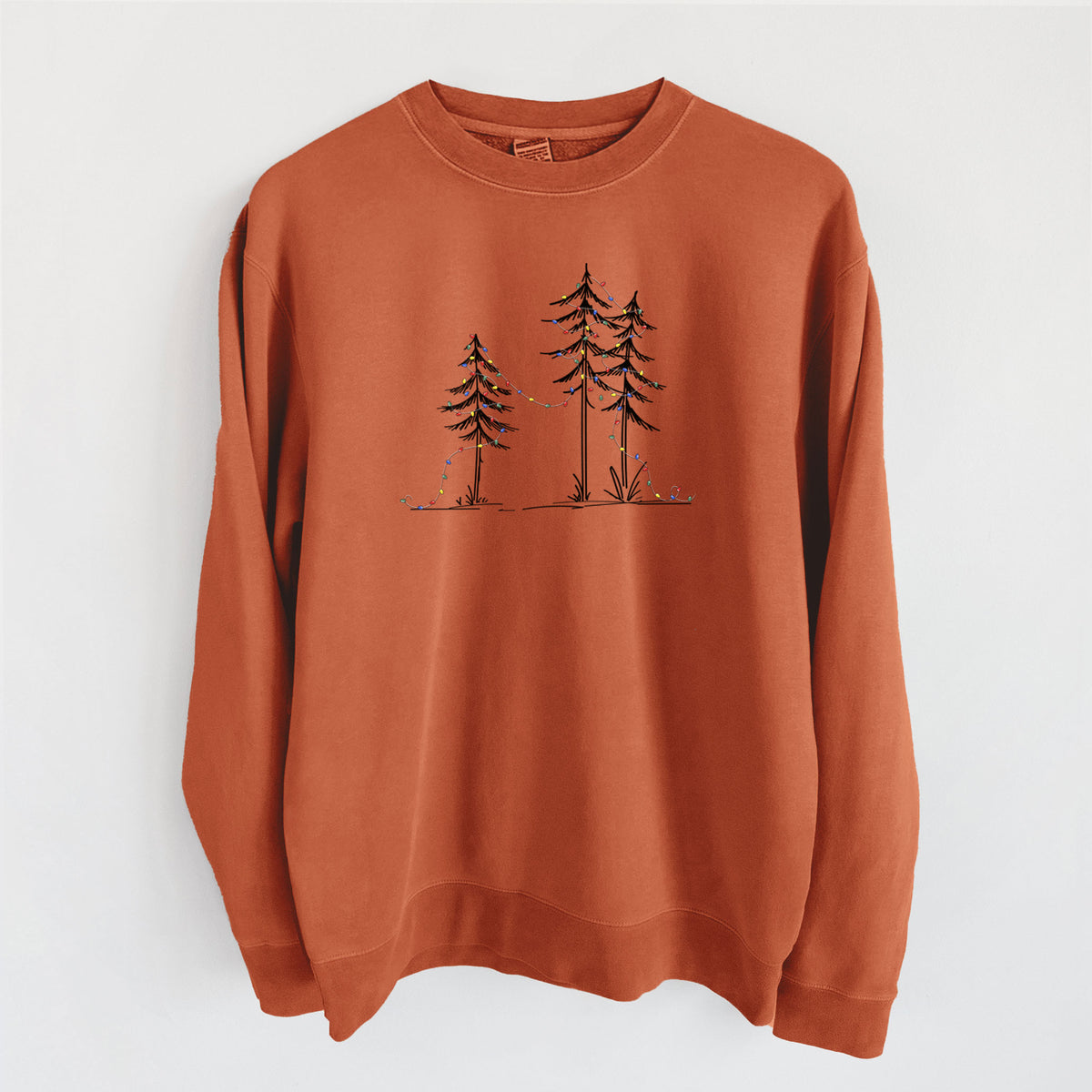 Christmas Deck the Pines - Unisex Pigment Dyed Crew Sweatshirt in Amber