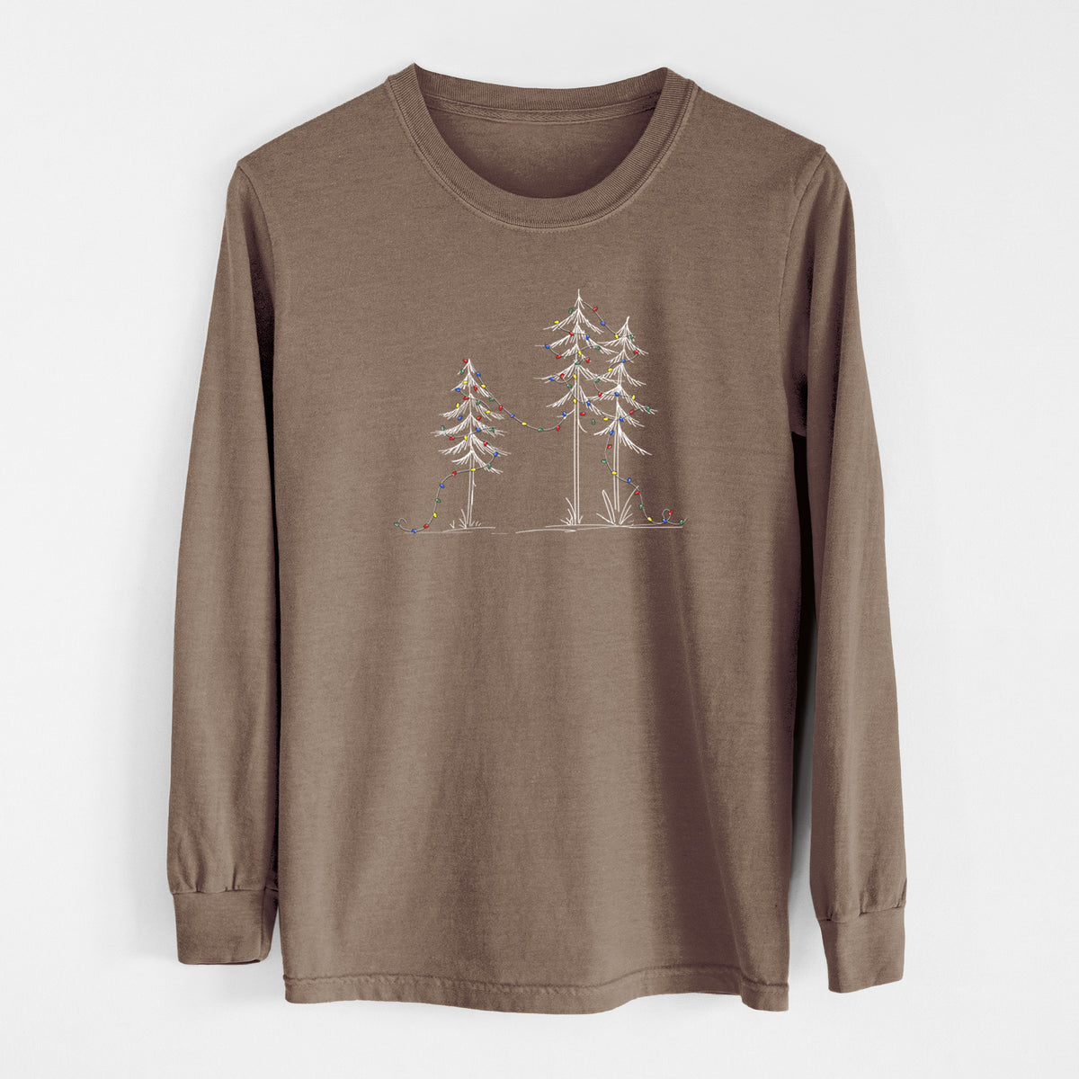 Christmas Deck the Pines - Unisex Comfort Colors 100% Cotton Long Sleeve in Espresso