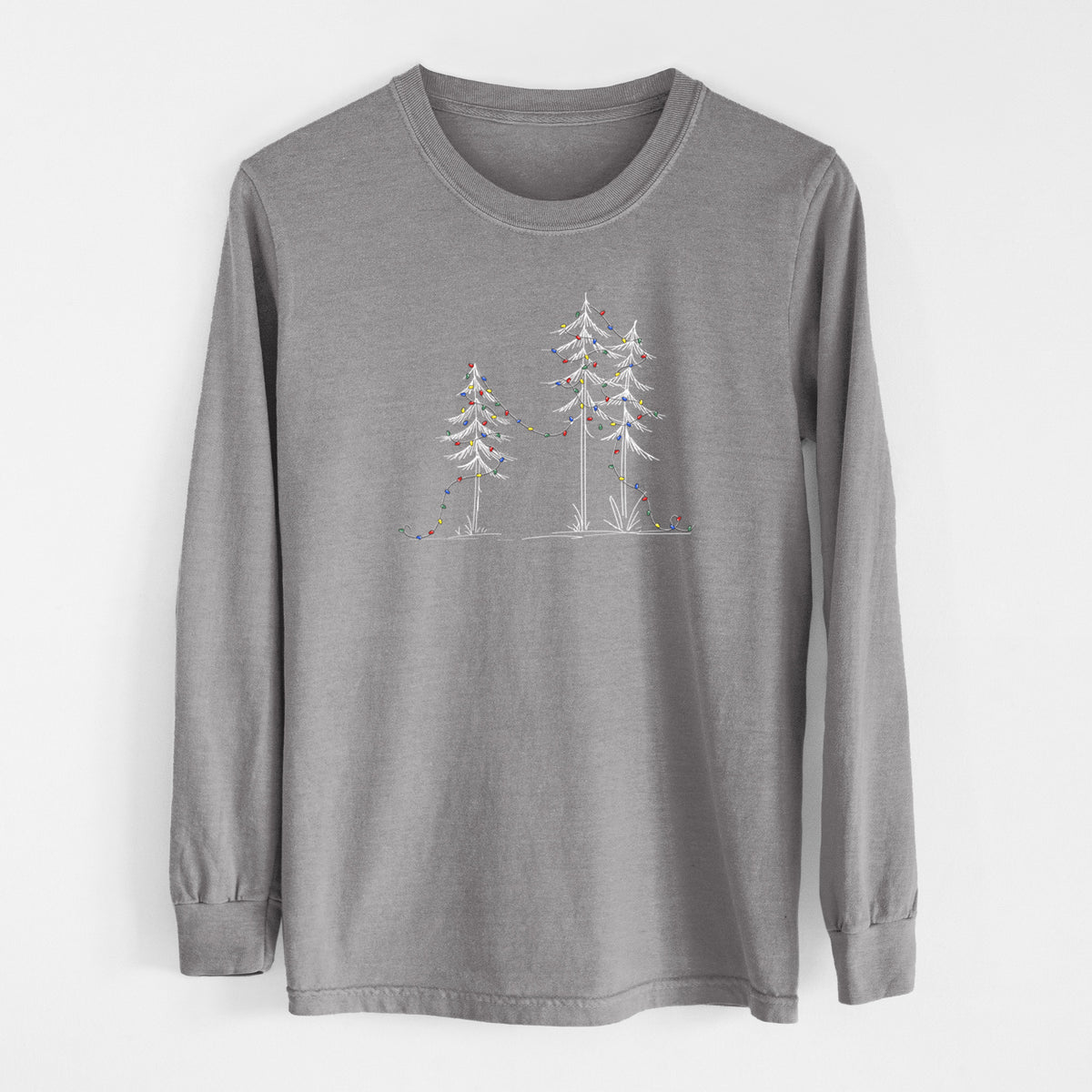Christmas Deck the Pines - Unisex Comfort Colors 100% Cotton Long Sleeve in Grey