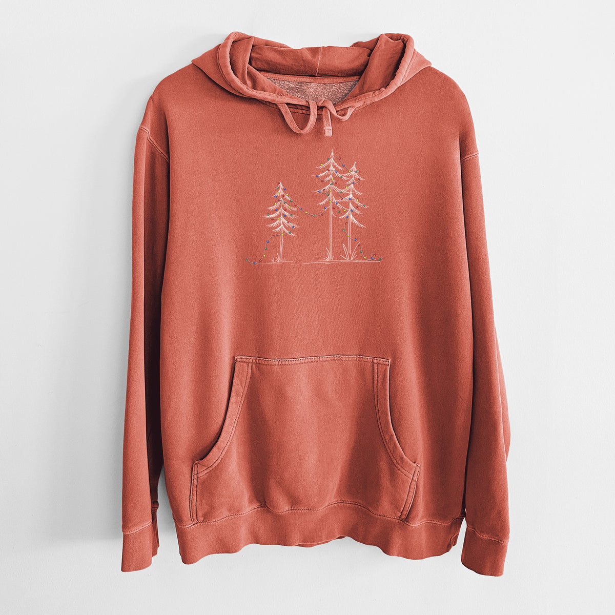 Christmas Deck the Pines - Unisex Pigment Dyed Hoodie in Amber