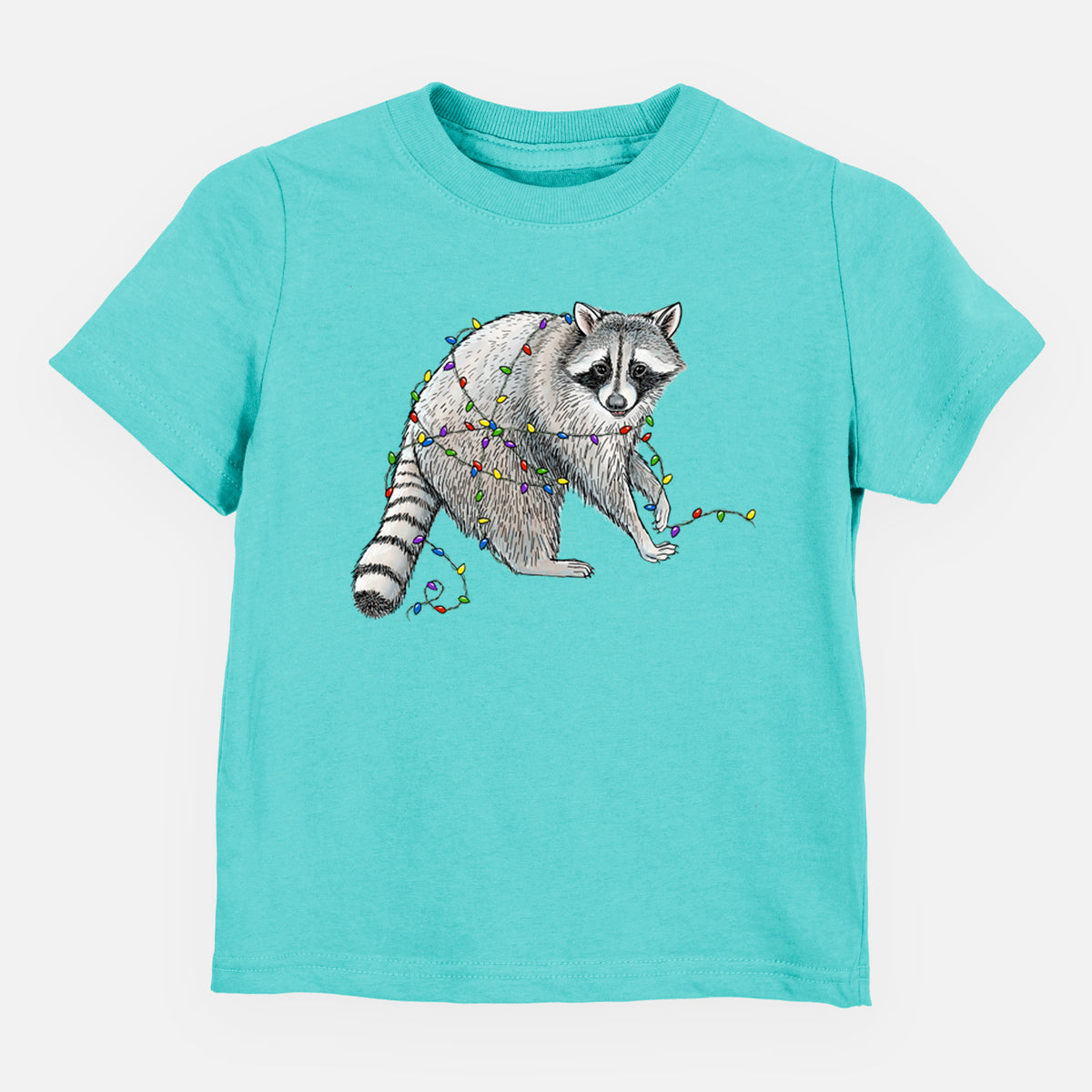 Christmas Raccoon - Toddler/Youth Shirt in Caribbean