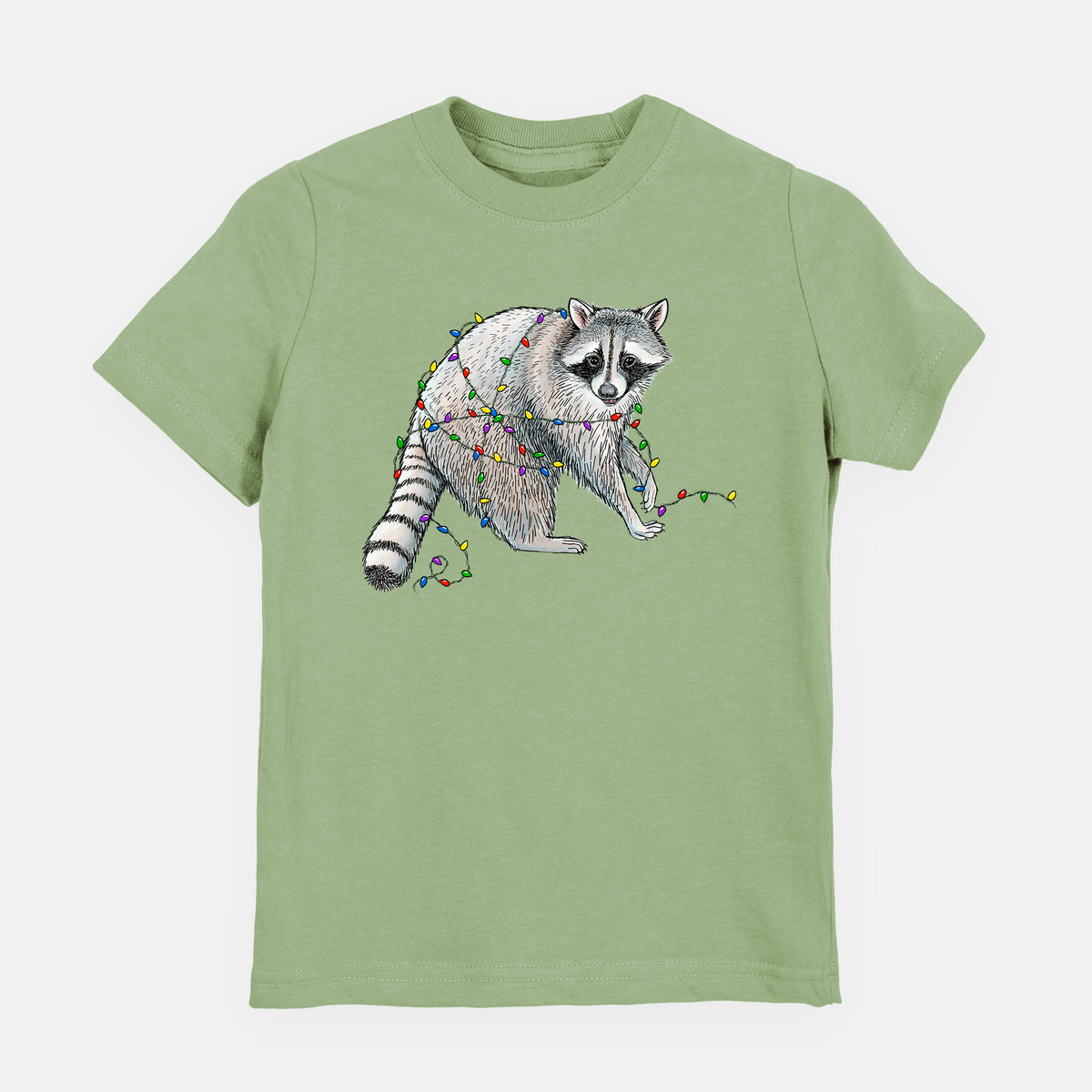 Christmas Raccoon - Toddler/Youth Shirt in Sage