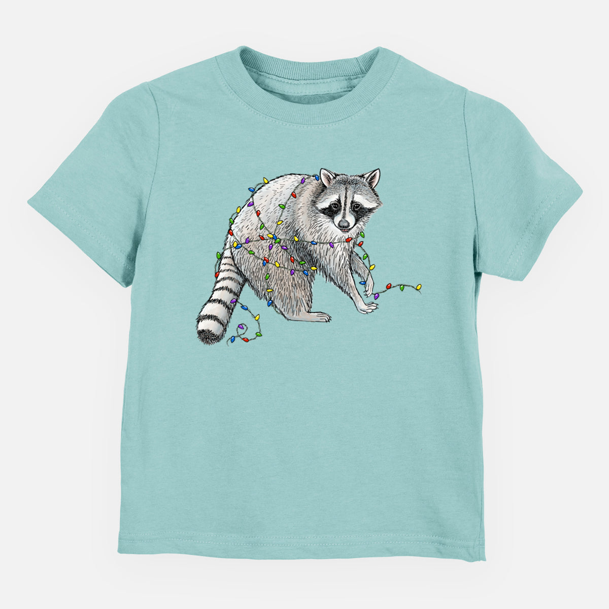 Christmas Raccoon - Toddler/Youth Shirt in Saltwater