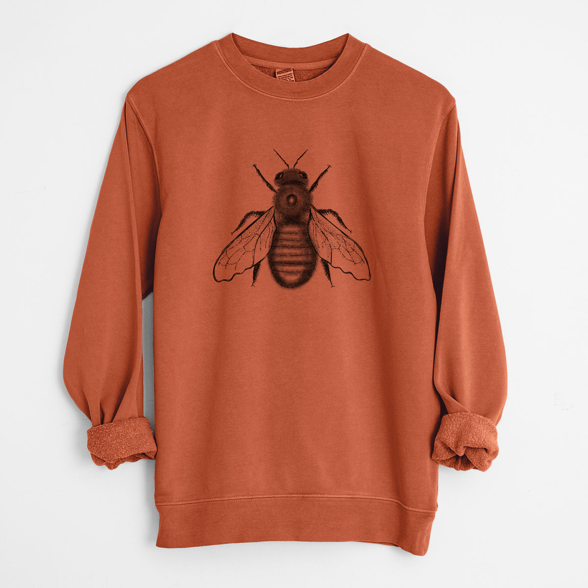 Xylocopa Virginica - Carpenter Bee - Unisex Pigment Dyed Crew Sweatshirt in Amber