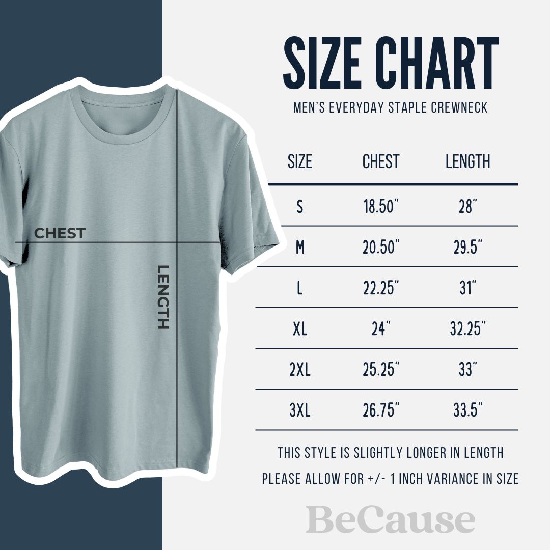 Product photo of the BeCause Tees Coastal Redwoods - Mens Everyday Staple Tee.