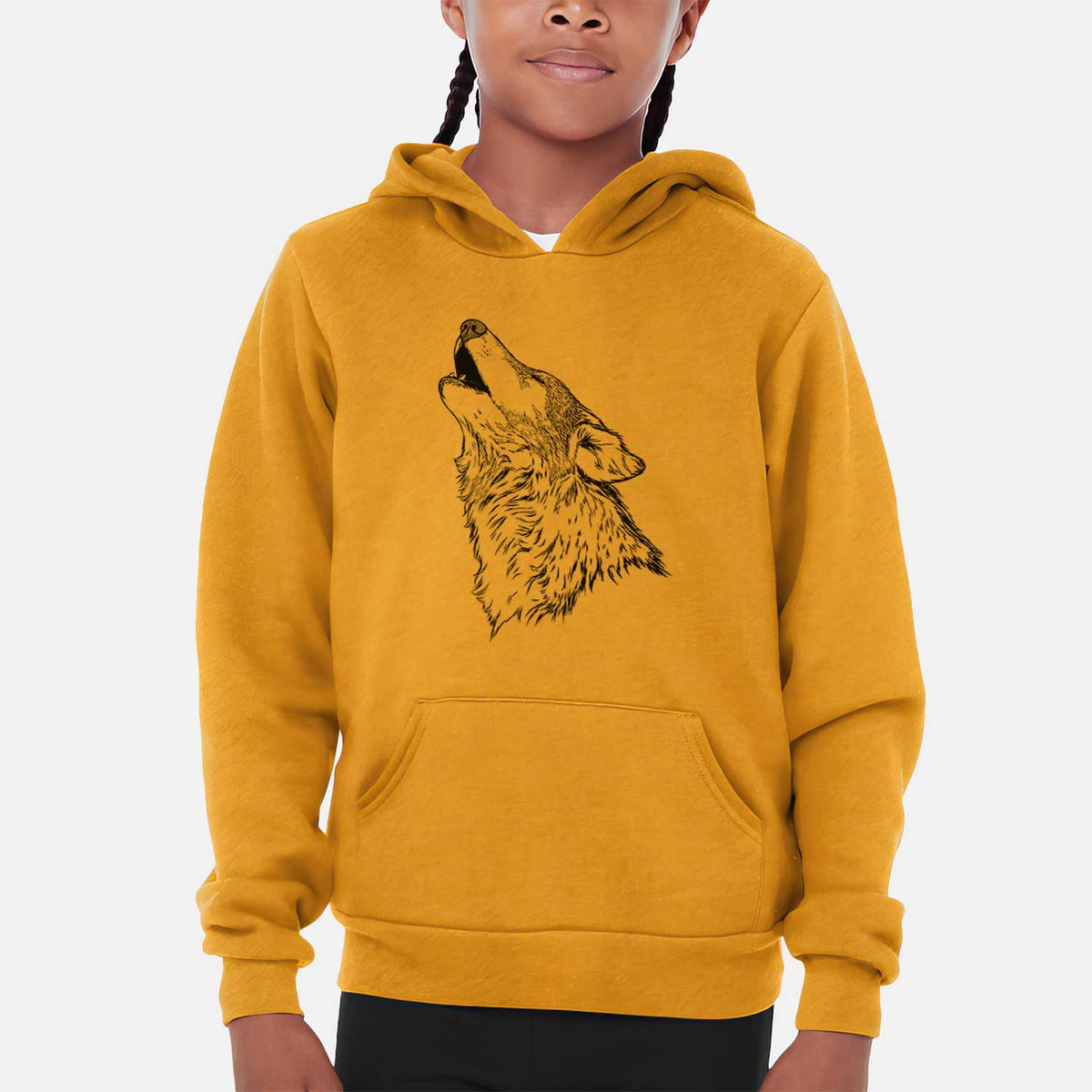 Canis lupus - Grey Wolf Howling - Youth Hoodie Sweatshirt