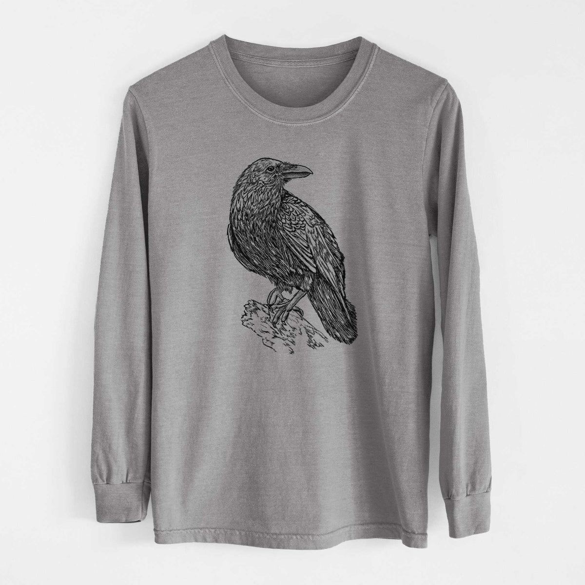 Corvus corax - Common Raven - Heavyweight 100% Cotton Long Sleeve