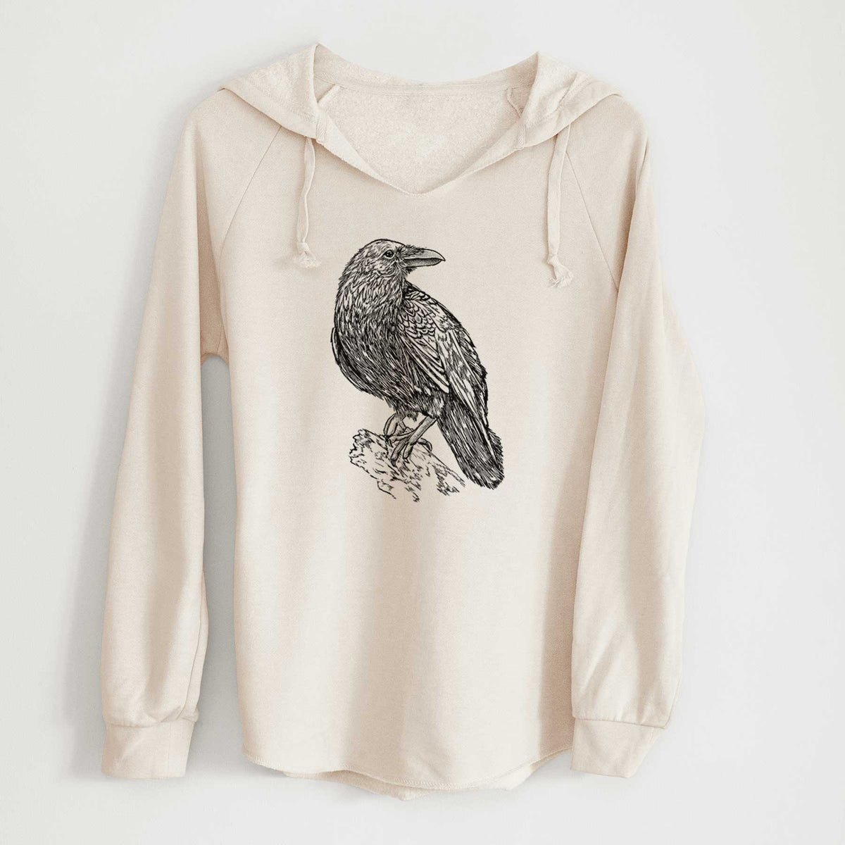Common Raven - Corvus corax - Cali Wave Hooded Sweatshirt