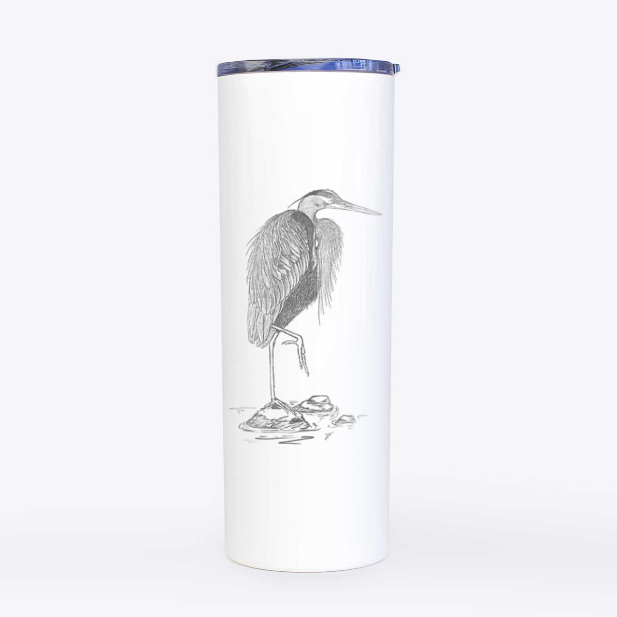 Ardea herodias - Great Blue Heron - 20oz Skinny Tumbler