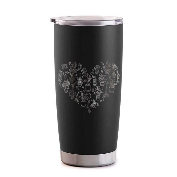 Heart Full of House Plants 20oz Polar Insulated Tumbler Because Tees