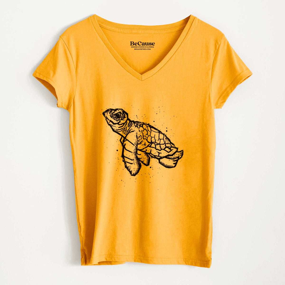 Baby Sea Turtle - Women&#39;s 100% Recycled V-neck
