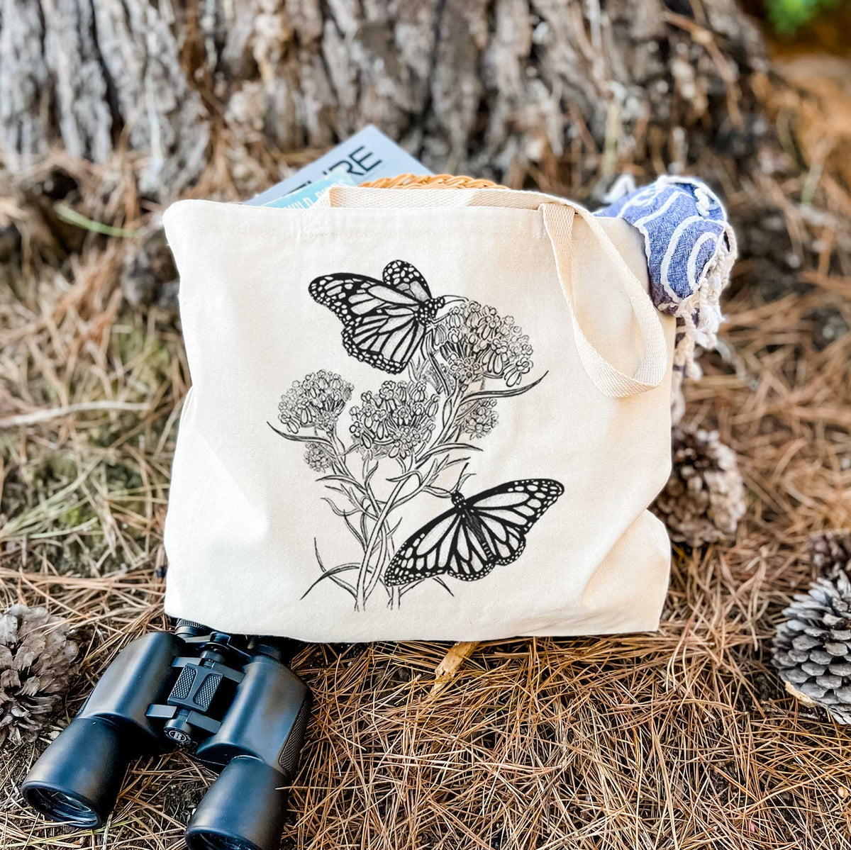 Narrowleaf Milkweed with Monarchs - Tote Bag