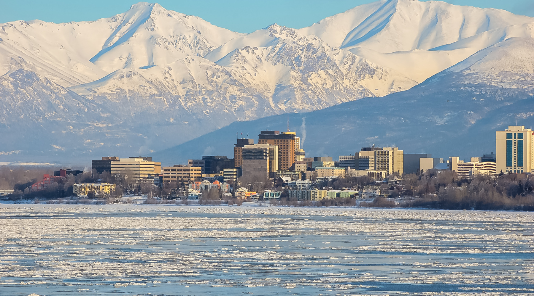 Anchorage, Alaska mountains and buildings