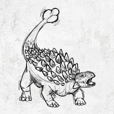 Ankylosaurus drawing on shirts and gifts