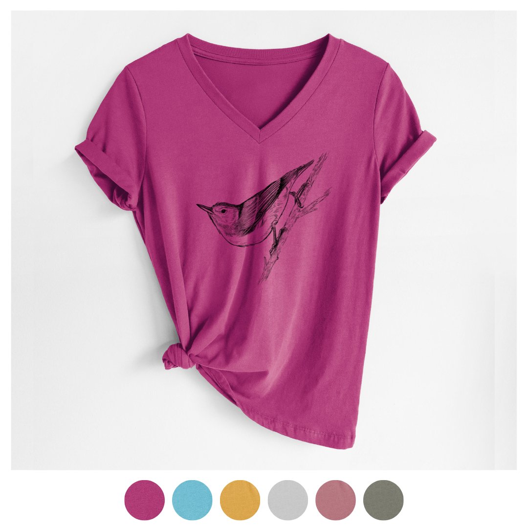 Women's Lightweight Relaxed Fit 100% Cotton V-neck