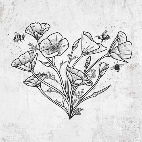 California Poppy Heart