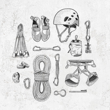 Hand-drawn Summit Climbing Essentials Tees and Hoodies | BeCause Tees