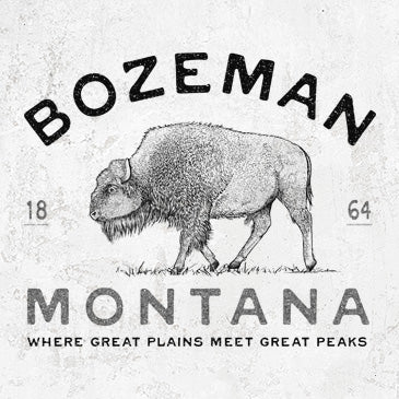 Hand-drawn buffalo design for Bozeman, Montana