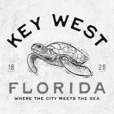 Hand-drawn sea turtle design for Key West, Florida