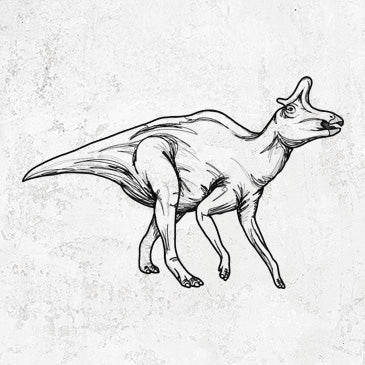 Lambeosaurus drawing on shirts and gifts