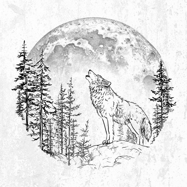 Wolf Howling at the Moon