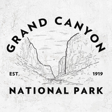  Vintage-style Grand Canyon National Park apparel with hand-drawn canyon illustration. Est. 1919 design on soft tees. Every order plants trees.
