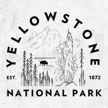 Yellowstone National Park T-shirt with iconic landmarks