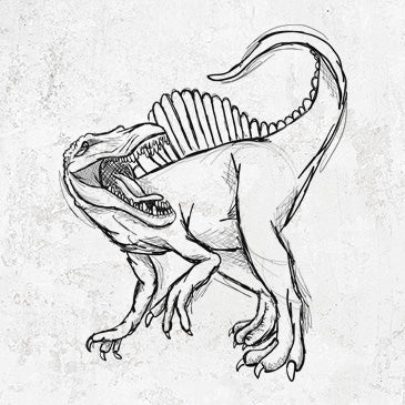 Spinosaurus illustration on shirts and gifts