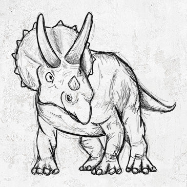 Triceratops illustration on clothing and gifts