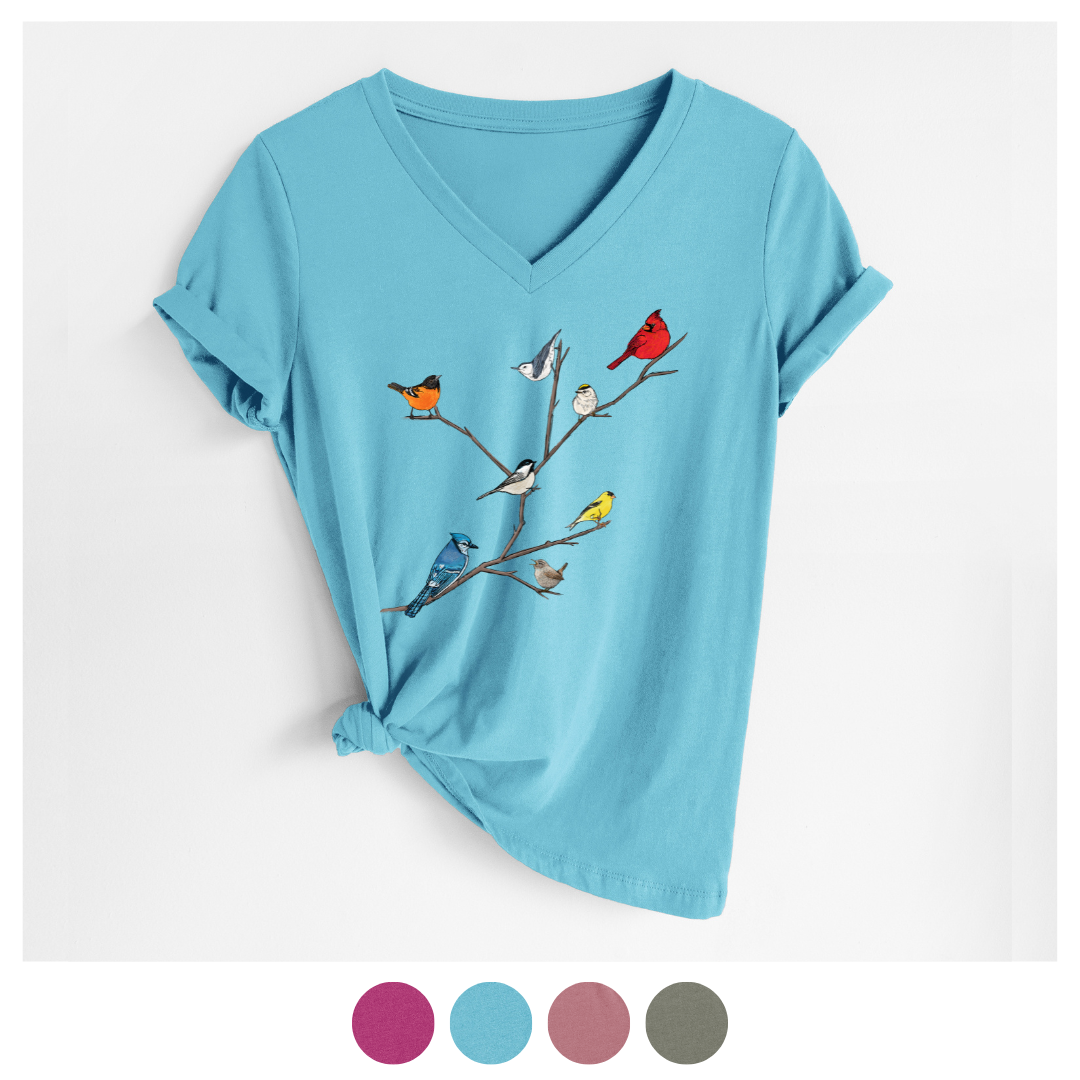 Women's Lightweight Relaxed Fit 100% Cotton V-neck
