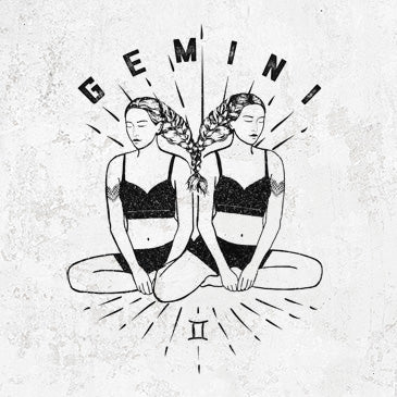 Gemini Twins design on apparel from Because Tees