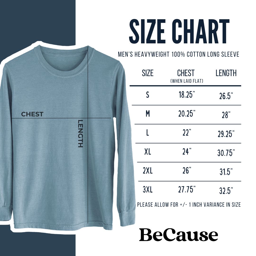 Libra - Balanced Scales - Men&#39;s Heavyweight 100% Cotton Long Sleeve