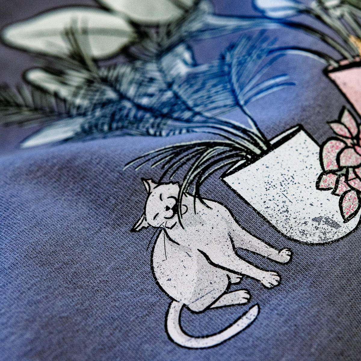 Cats and Plants - Lightweight 100% Cotton Unisex Crewneck