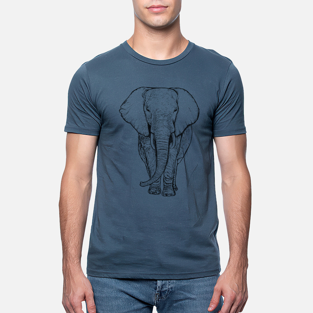 CLOSEOUT - Loxodonta africana - African Elephant - Unisex Crewneck - Made in USA - 100% Organic Cotton