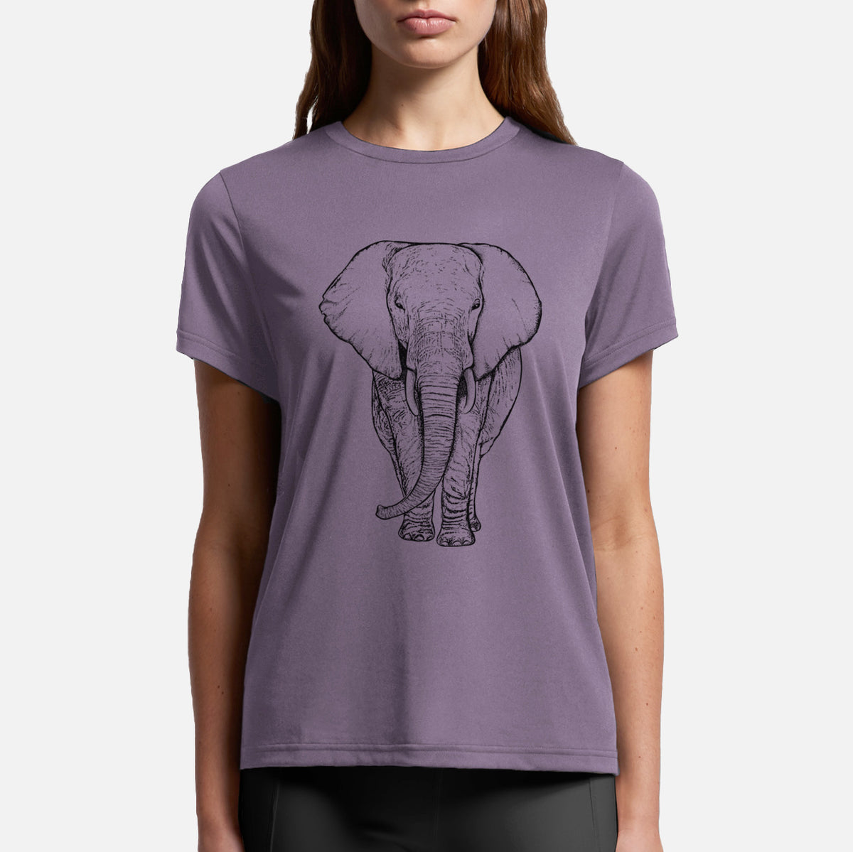 Loxodonta africana - African Elephant - Womens Everyday Maple Tee