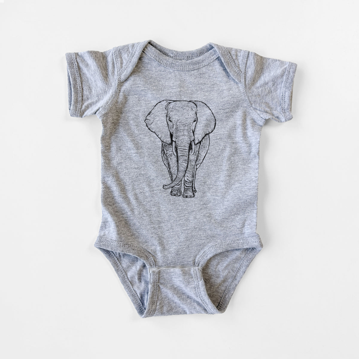 Loxodonta africana - African Elephant - Baby Fine Jersey Bodysuit