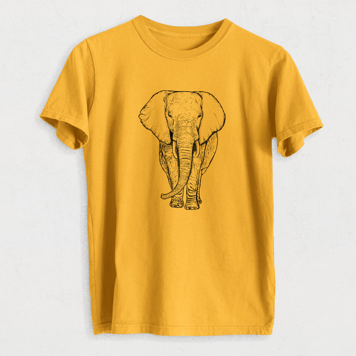 Loxodonta africana - African Elephant - Heavyweight Men&#39;s 100% Organic Cotton Tee