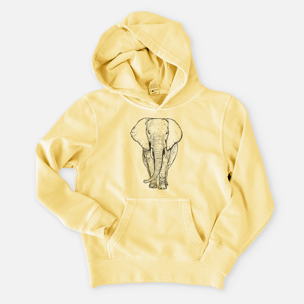 Loxodonta africana - African Elephant - Youth Pigment Dyed Hoodie