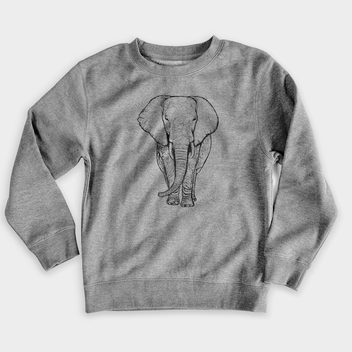 Loxodonta africana - African Elephant - Youth Lightweight Crewneck Sweatshirt