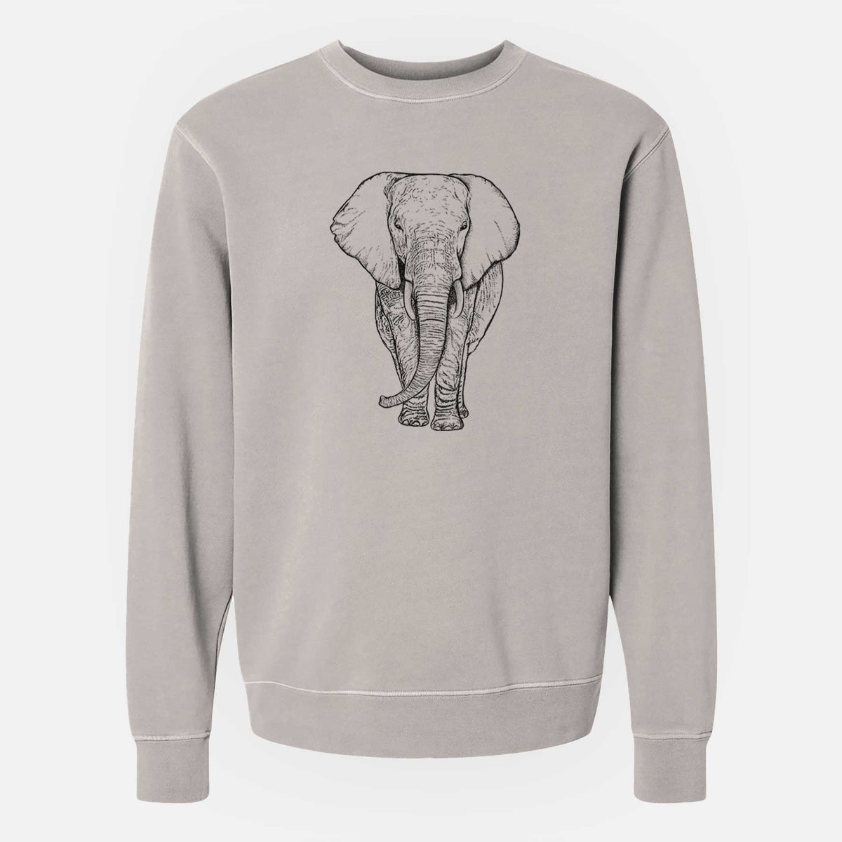 Loxodonta africana - African Elephant - Unisex Pigment Dyed Crew Sweatshirt