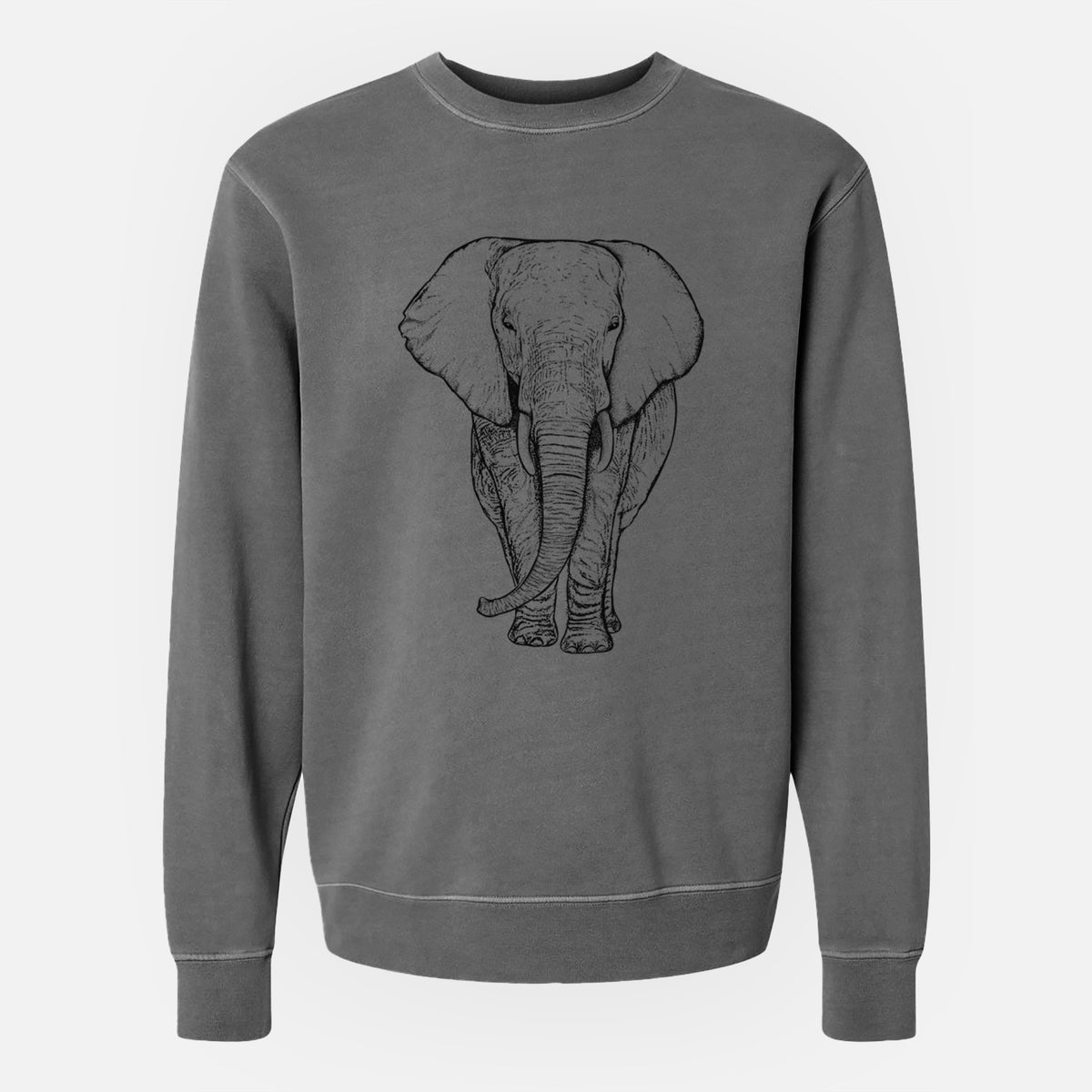 Loxodonta africana - African Elephant - Unisex Pigment Dyed Crew Sweatshirt