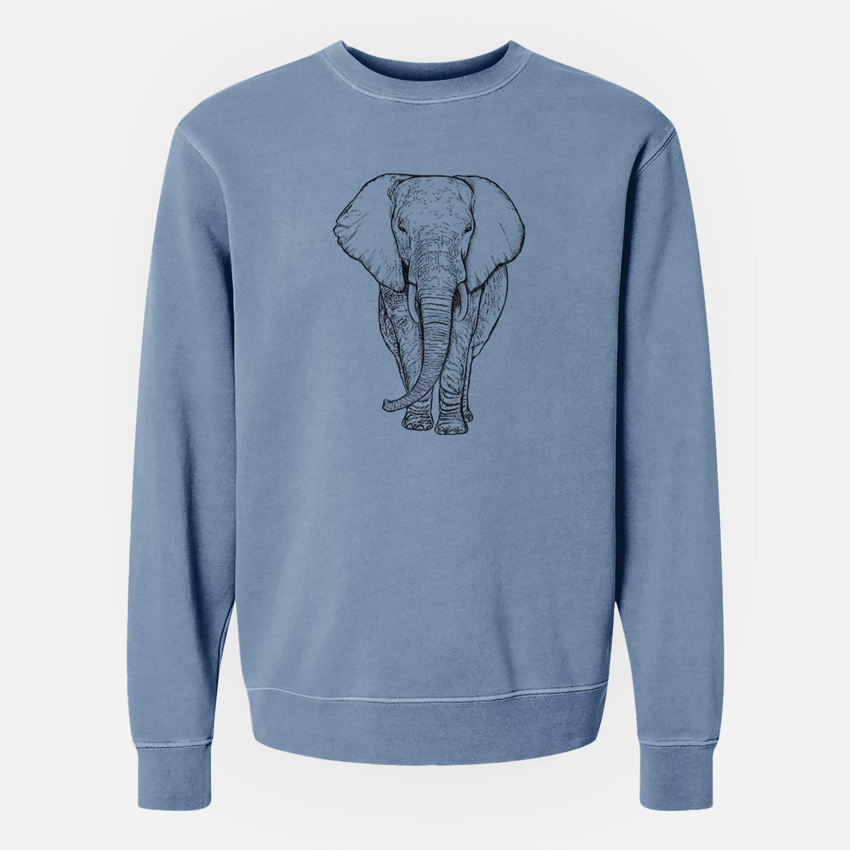 Loxodonta africana - African Elephant - Unisex Pigment Dyed Crew Sweatshirt