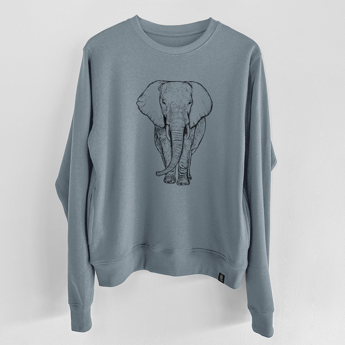 Loxodonta africana - African Elephant  - Unisex Reclaimed Crewneck Sweatshirt