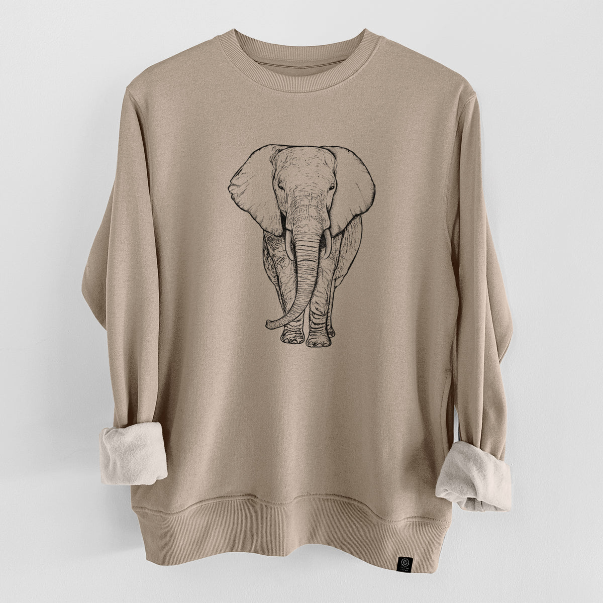 Loxodonta africana - African Elephant  - Unisex Reclaimed Crewneck Sweatshirt