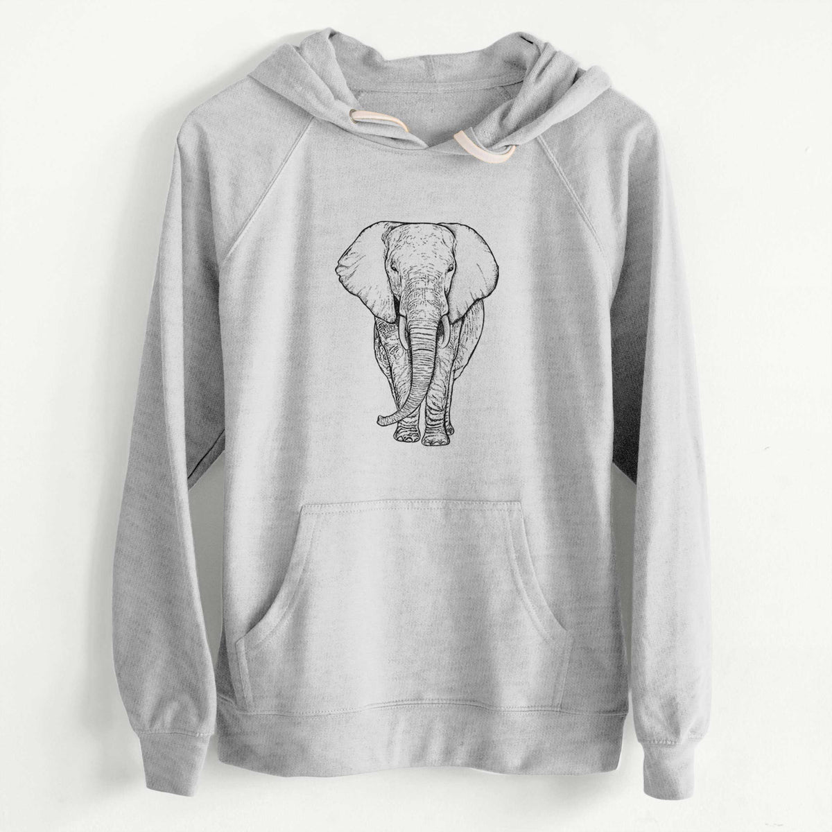 CLEARANCE - Loxodonta africana - African Elephant  - Unisex Slim Fit Loopback Terry Hoodie