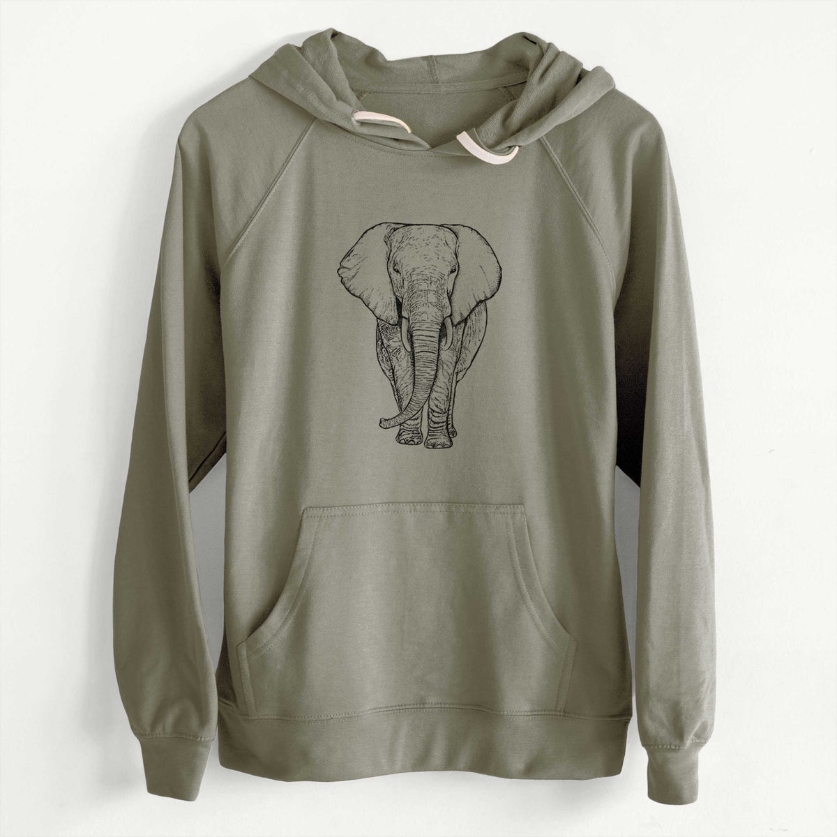 CLEARANCE - Loxodonta africana - African Elephant  - Unisex Slim Fit Loopback Terry Hoodie