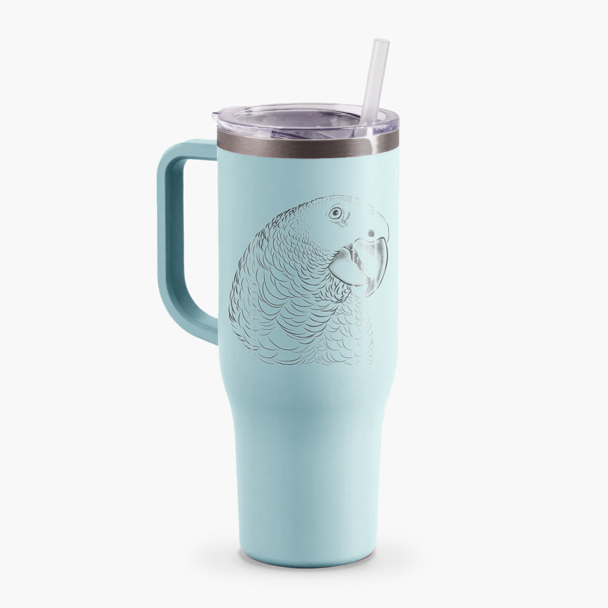 African Grey Parrot - 40oz Tumbler with Handle