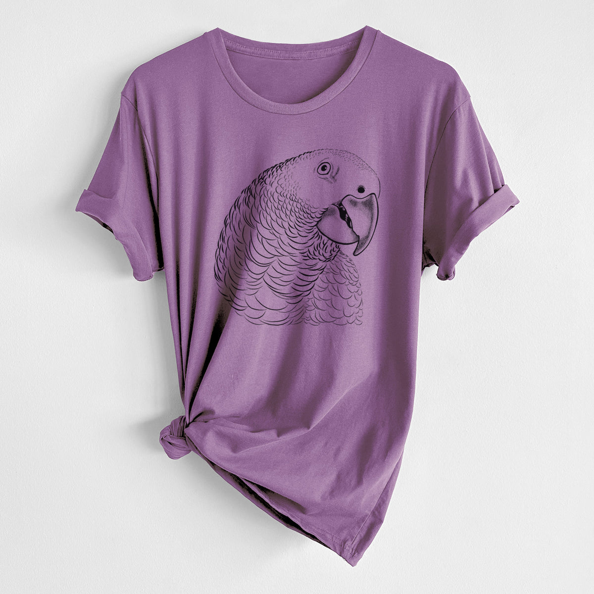 CLOSEOUT - African Grey Parrot - Unisex Crewneck - Made in USA - 100% Organic Cotton