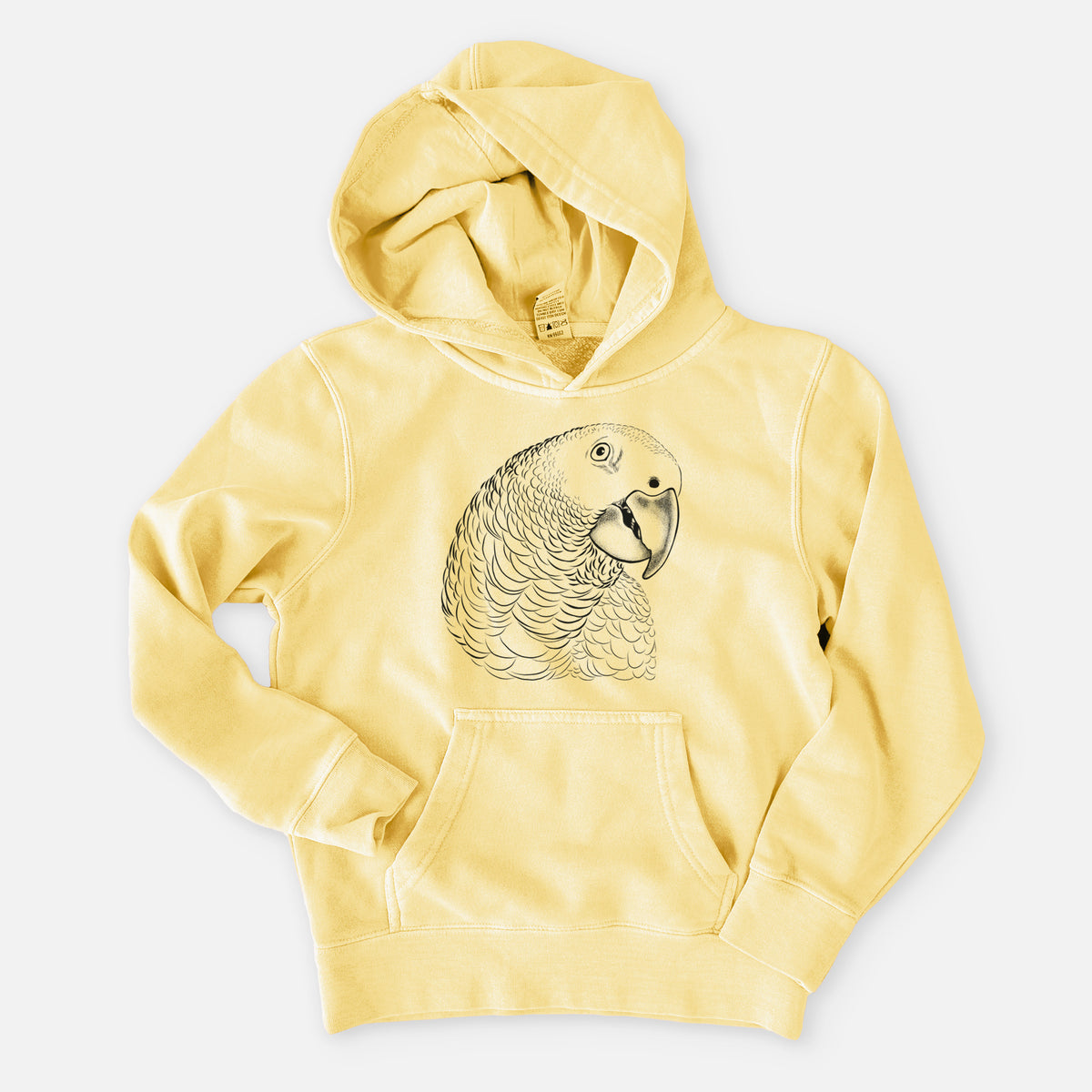 African Grey Parrot - Youth Pigment Dyed Hoodie