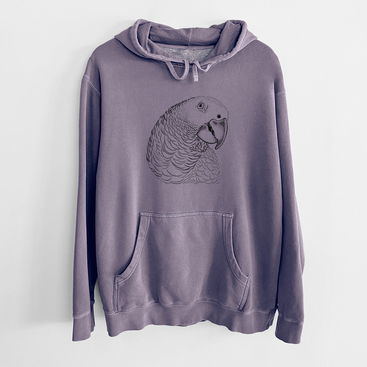 African Grey Parrot - Unisex Pigment Dyed Hoodie